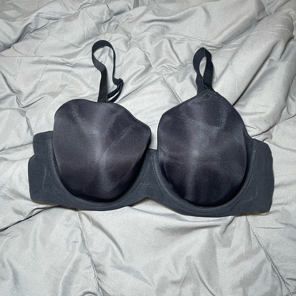 HSIA Air Mesh Plus Size Women's Black Smooth Finish Underwire Full Coverage Bra - Picture 2 of 5